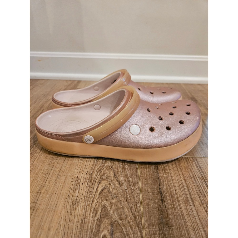 Crocs Classic Clog Metallic Rose Gold Pink M9 W11 Slip On Shoes